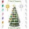 Casafield Hand Painted Ceramic Christmas Tree, 12-Inch Pre-Lit Tree with 100 Multi Color Lights and 2 Star Toppers